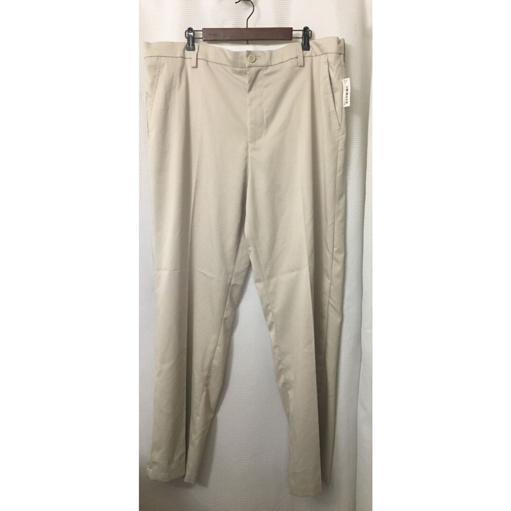 Amazon Essentials Casual Pants Men's Size 42W X 34L Beige Flat Front